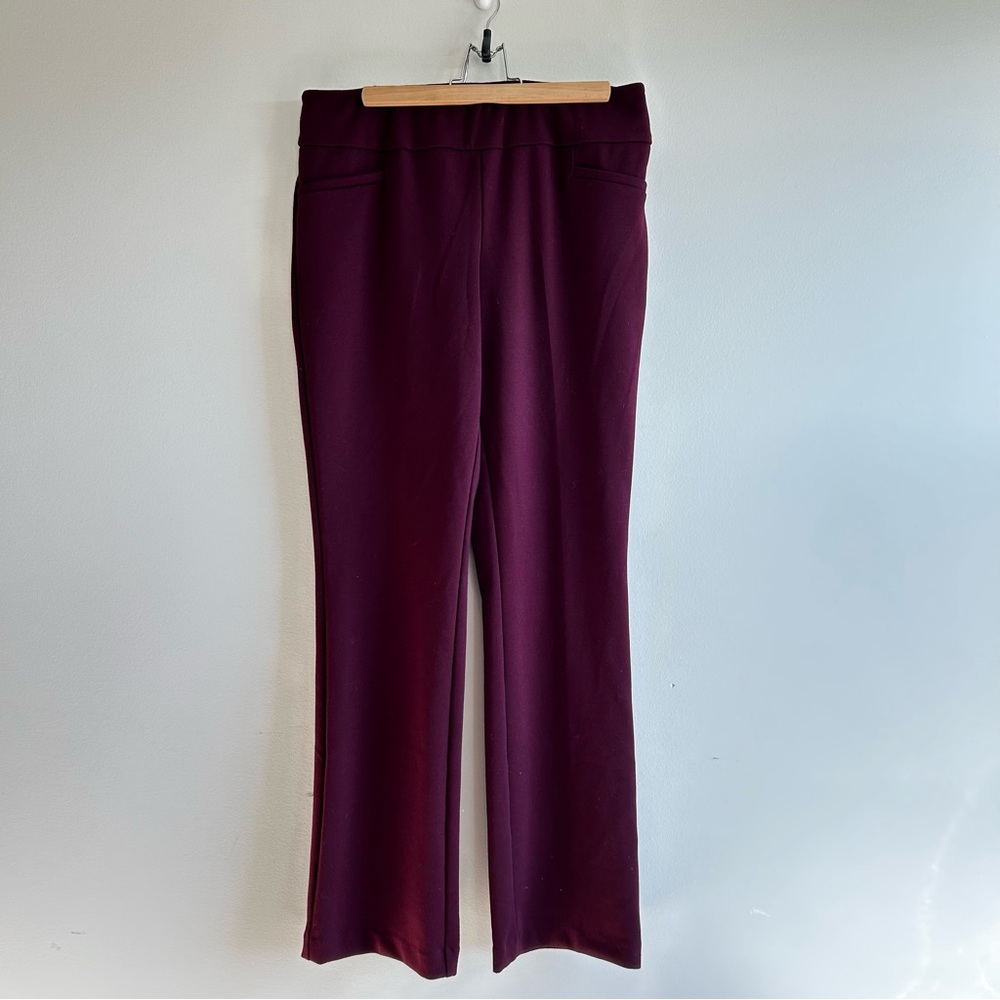 New York & Company Women's Burgundy Straight Leg Pants